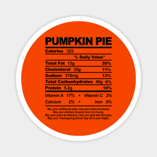 Pumpkin Pie Nutritional Information Thanksgiving Magnet